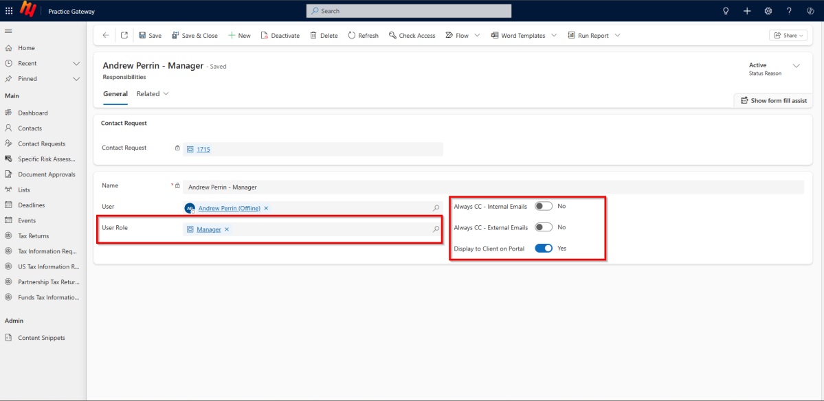 Email and Portal Display Settings